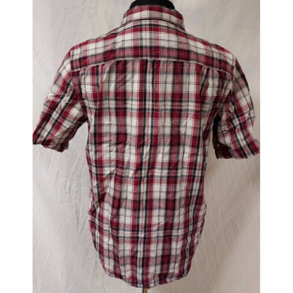 Carhartt Relaxed Fit Mens Medium Reg Red Plaid Short Sleeve Button Work Shirt - Picture 8 of 12